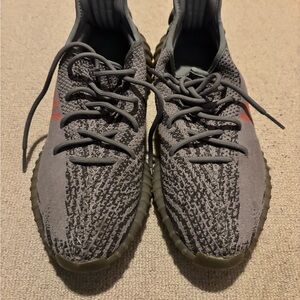 Yeezy Gray and Red Men's Sneakers